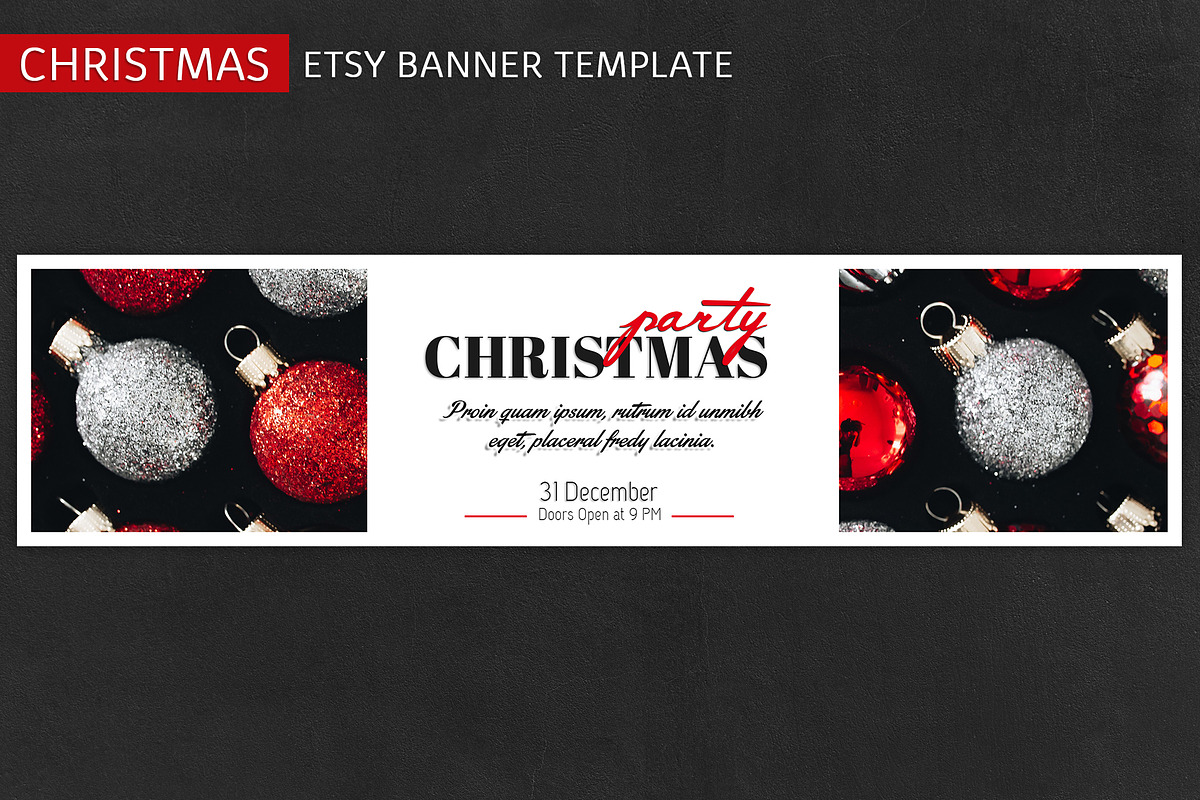 ETSY Christmas Banner Template, a Templates & Theme by illycreative (Photo 2 of 16)