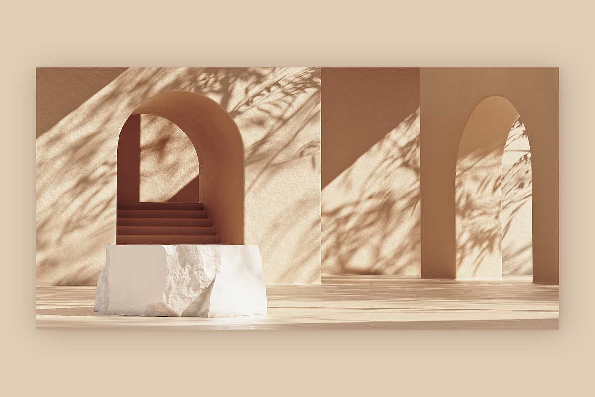 Ocher Stone Product Podium, a Decorative Illustration by Mockups & Illustrations (Photo 3 of 9)