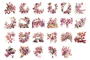 Sakura Blossom Clipart Set, a Decorative Illustration by InkyQueenArt (Thumbnail 4 of 7)