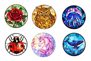 Stained Glass Sublimation Clipart, an Illustration by CreationArt (Thumbnail 2 of 5)