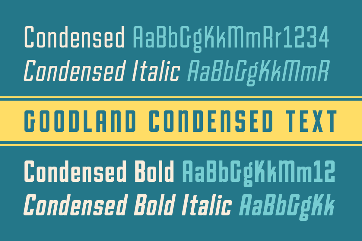 Goodland Condensed Text fonts, a Sans Serif Font by Swell Type (Photo 2 of 6)