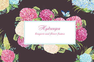 Hydrangea Watercolor Clipart