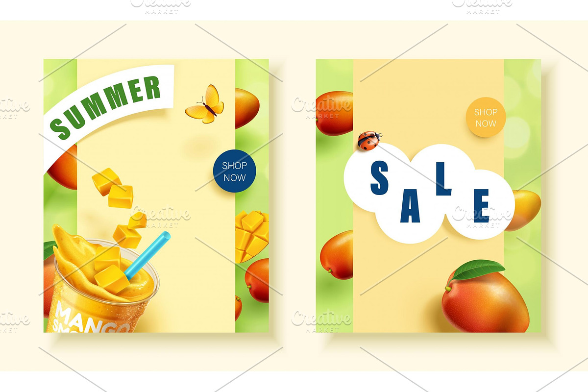 Mango Smoothie Summer Sale Posters, a Poster Template by TotallypicRF