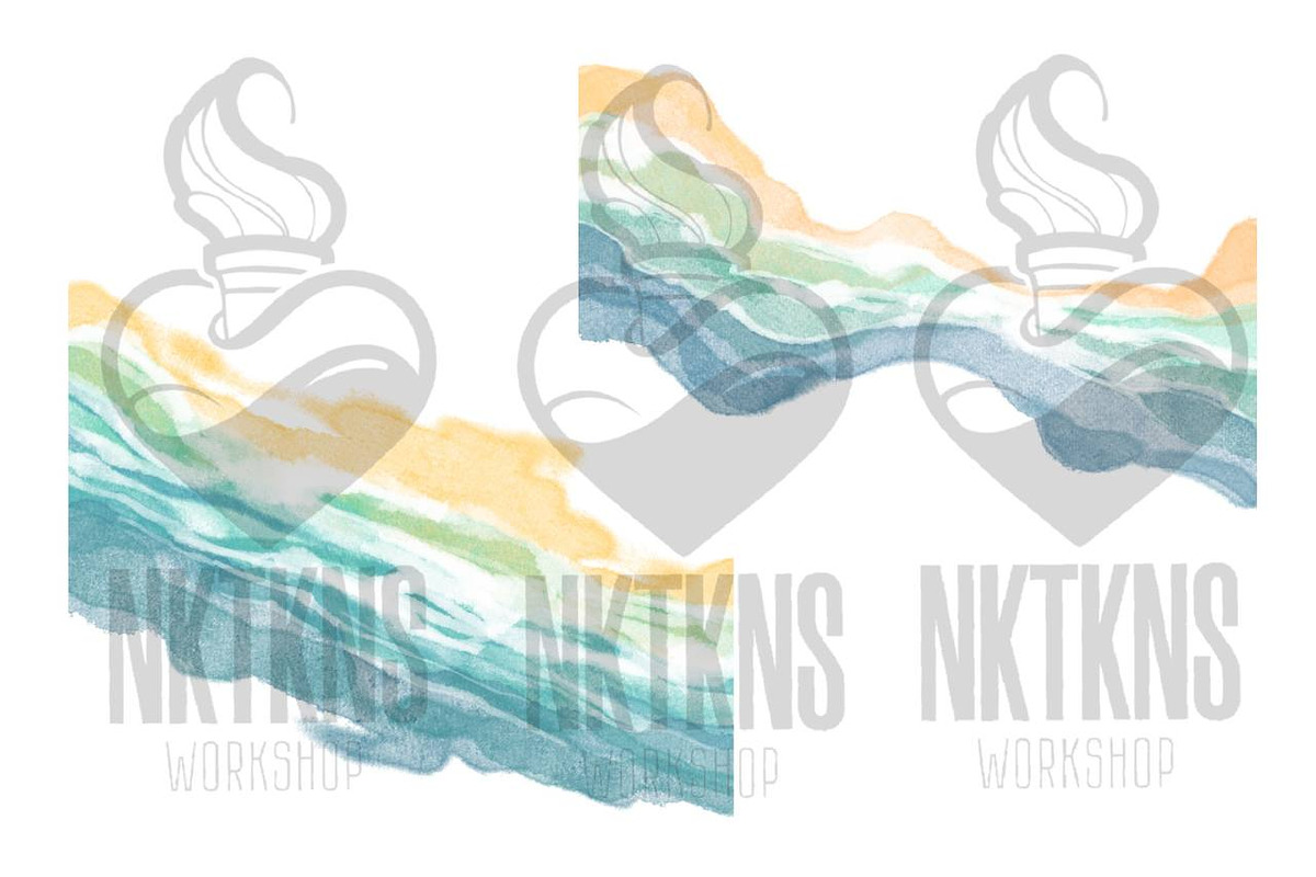Summer Beach Clipart. Ocean clipart., a Texture Illustration by NKTKNS (Photo 4 of 7)