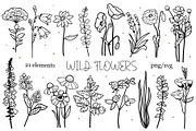 Wildflower SVG PNG Bundle, an Object Graphic by ArtGiftsStudio (Thumbnail 1 of 6)