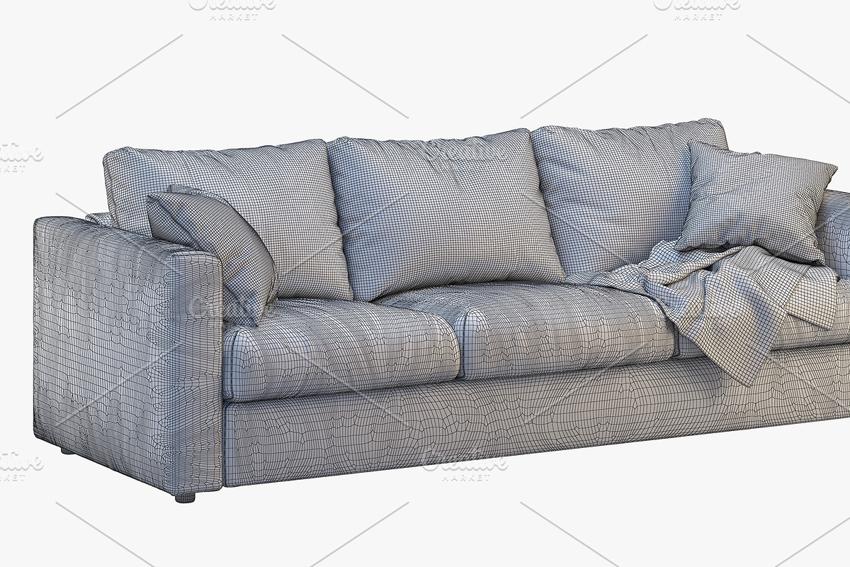 Three-seat sofa (2 options) 3D model, a Furniture 3D Model by 3dmitruk (Photo 14 of 16)