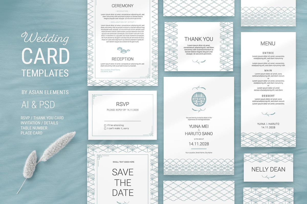 Elegant Wedding Stationery Templates, a Stationery Template by AsianElements (Photo 10 of 10)