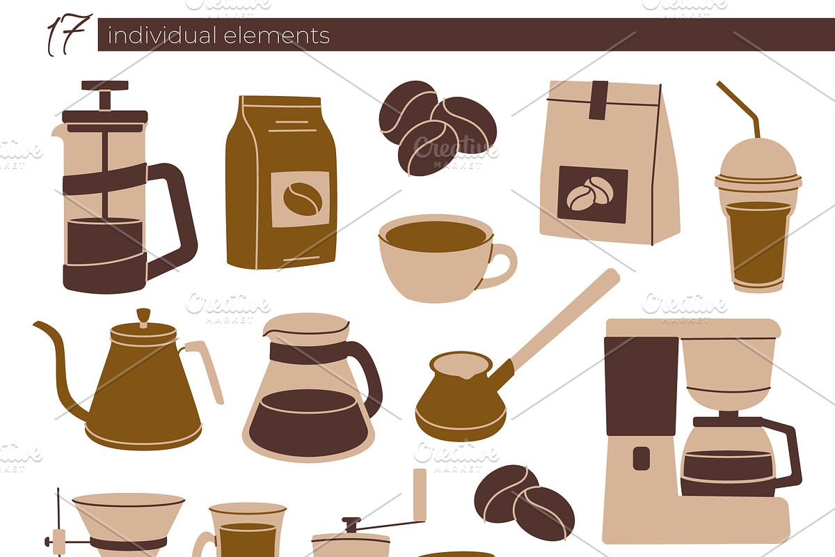Coffee Item Cliparts, a Food Illustration by Panna Limon Store (Photo 4 of 8)