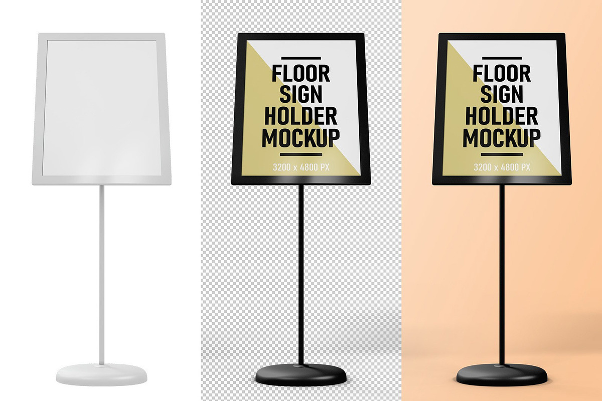 Floor Sign Holder Mockup, a Mockup by Medialoot (Photo 2 of 4)