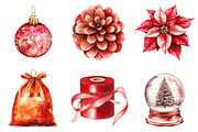 Chic Neon Red Christmas Clipart, a Seasonal Illustration by CitraGraphics (Thumbnail 5 of 7)