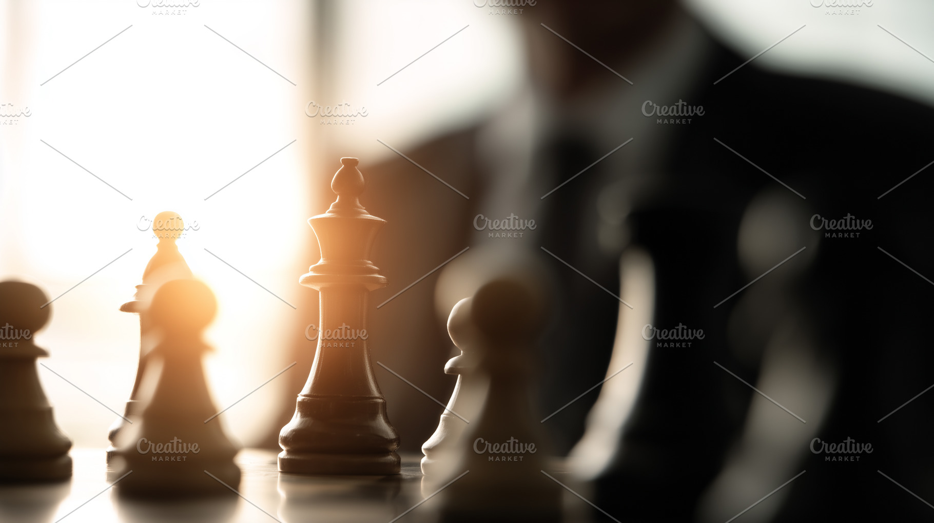 Chessboard with a king piece, a Business Photo by MistyDay