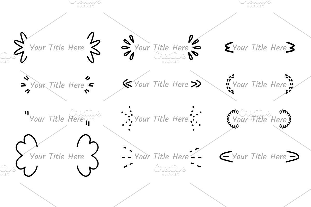 Title frames doodle style. Isolated, an Illustration by LadadikArt