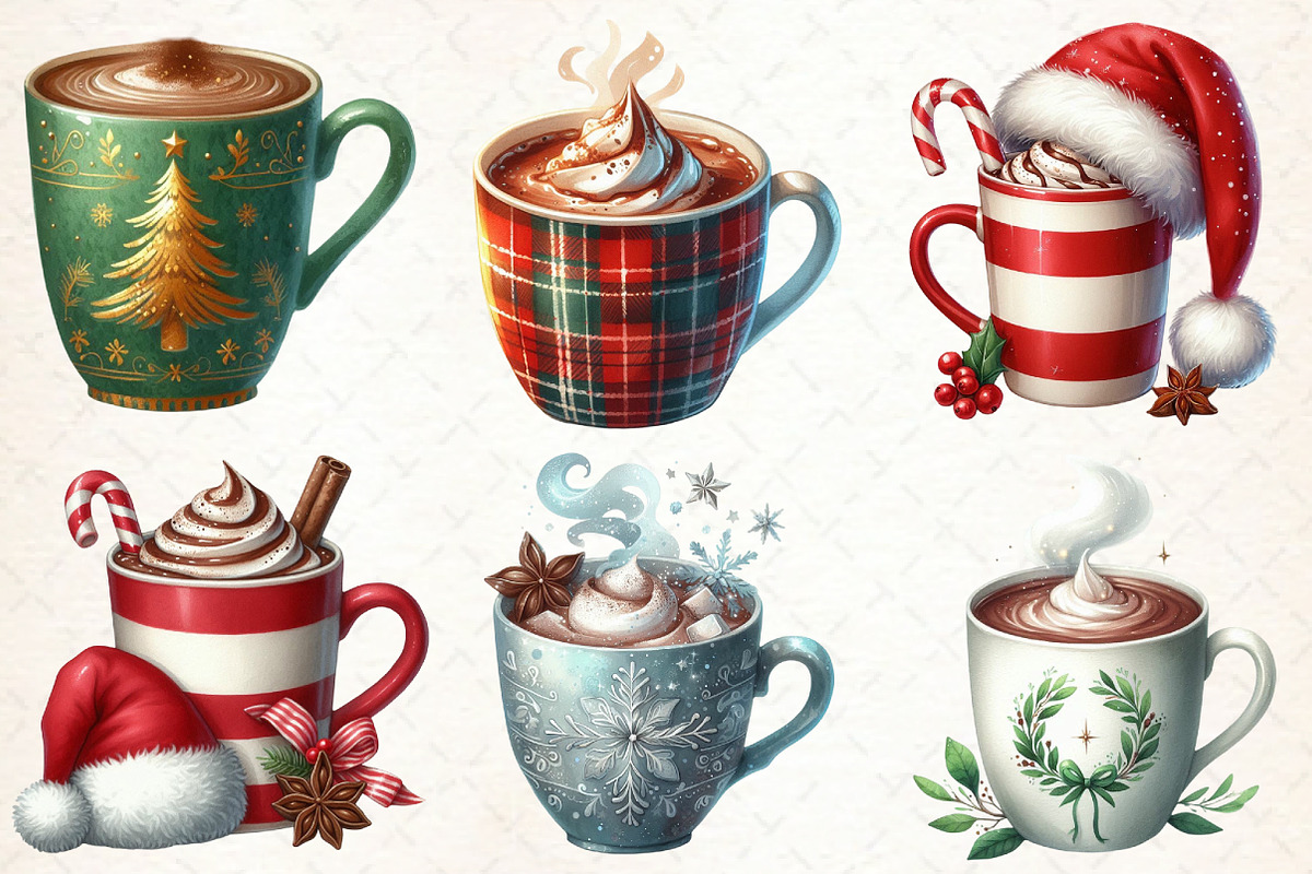 Hot Chocolate Christmas Clipart, an Illustration by Libby Wishes (Photo 2 of 4)