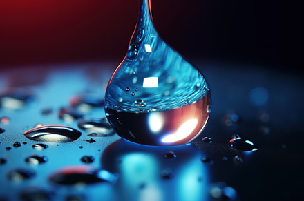 Rain drop falling on surface of water. Generative AI, a Nature Photo by AlyaAnd