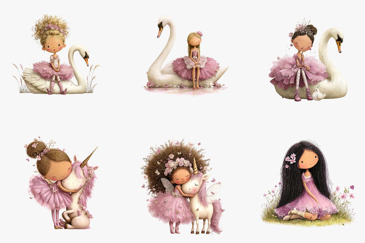 Pink fairy clipart2, an Illustration by CreationArt (Photo 3 of 5)