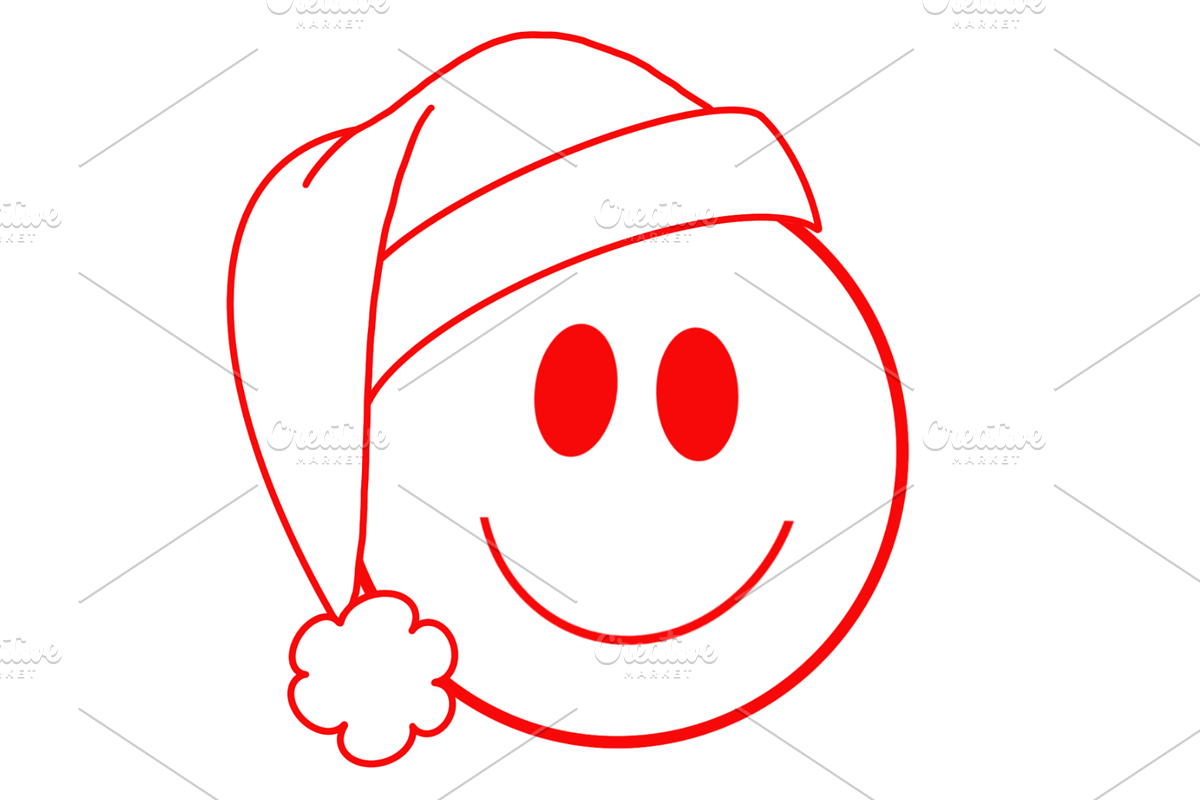 Santa Hat Happy Face SVG, a Graphic by DesignedByMLE