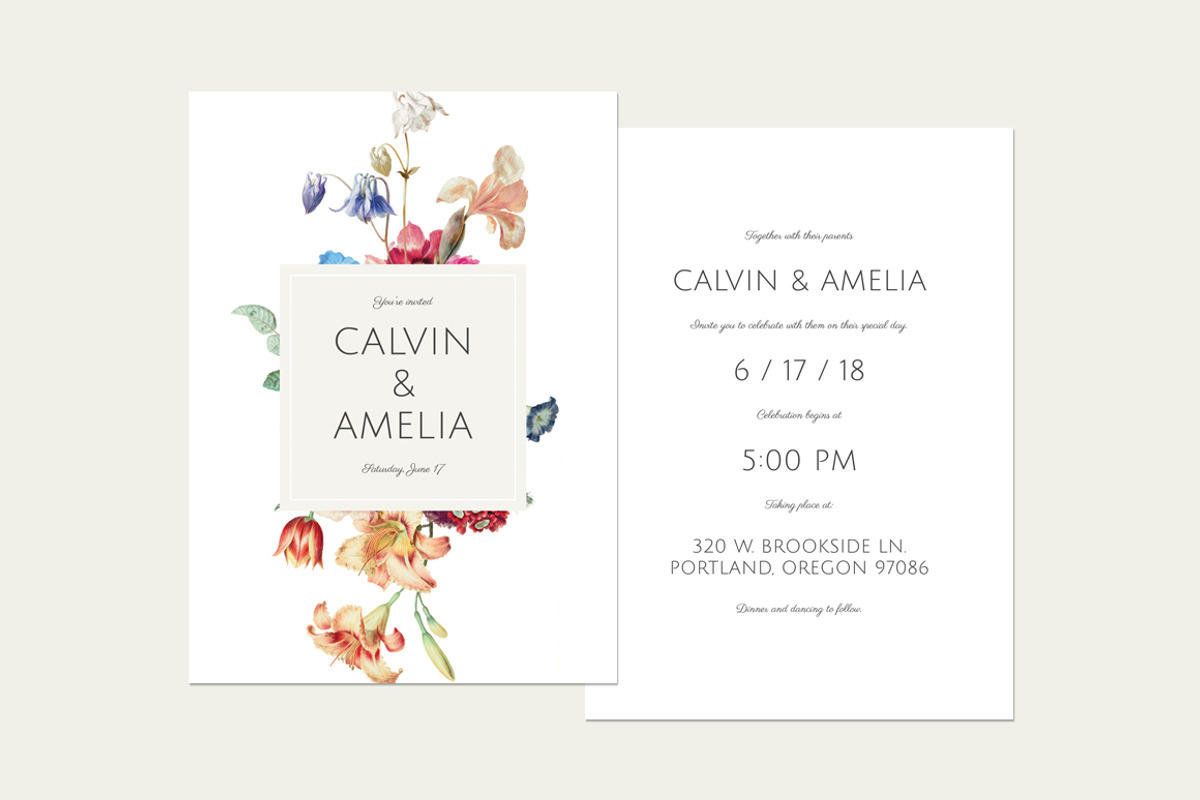 Vintage Garden Wedding Invite Suite, an Invitation Template by Prixel Creative (Photo 3 of 8)