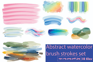 Abstract Watercolor Brush Strokes, a Decorative Illustration by Designer_Momina