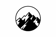 Mountain Peak Hiking Silhouette Logo, a Branding & Logo Template by Buqancreative (Thumbnail 1 of 2)