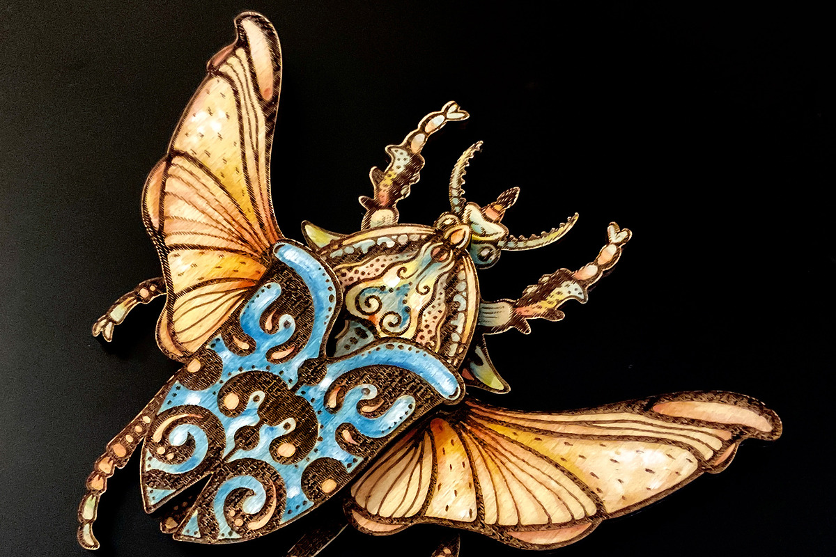 DIY Beetle Wall Art Insect Laser Cut, an Illustration by Bubert Art (Photo 7 of 9)