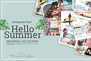 HELLO SUMMER_instagram post, a Social Media Template by dePanda (Thumbnail 1 of 6)