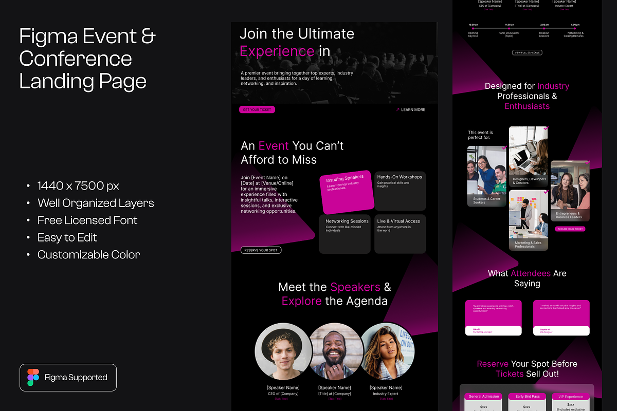 Figma Event Organizer Landing Page, a Landing Page Template by Musara (Photo 1 of 6)
