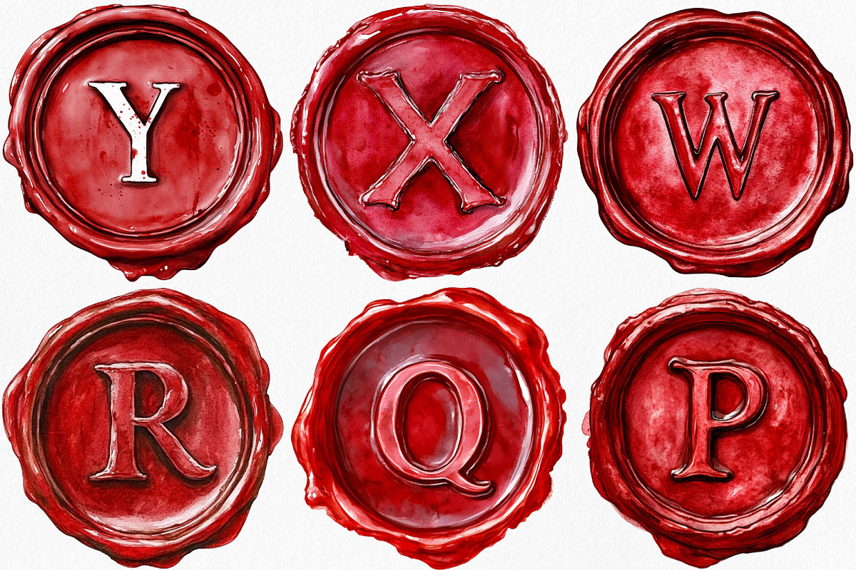 Red Wax Letter Stamp Clipart, an Illustration by Canvas Craft (Photo 3 of 9)