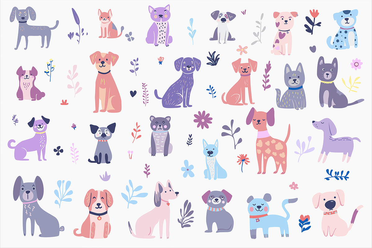 Cute Doggy Bundle, an Animal Illustration by Mariia Kovalchuk (Photo 2 of 11)
