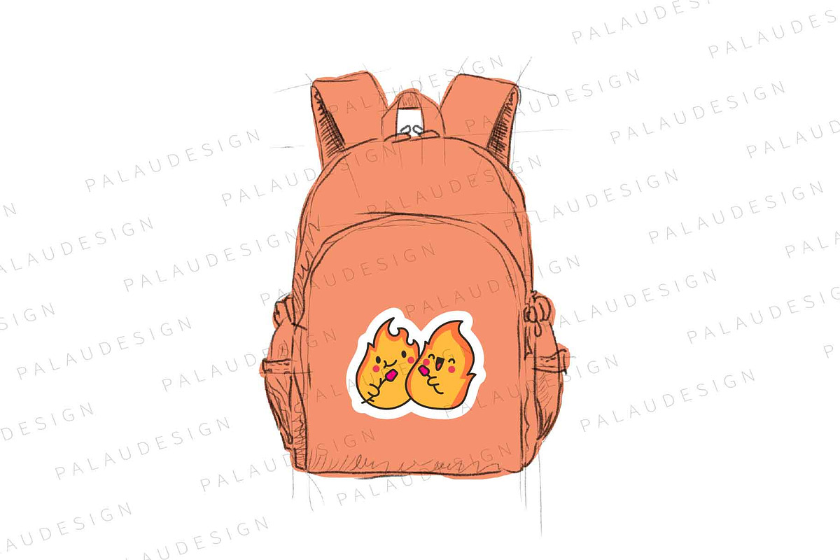 Cute kawaii fire, an Object Illustration by Palau (Photo 4 of 12)