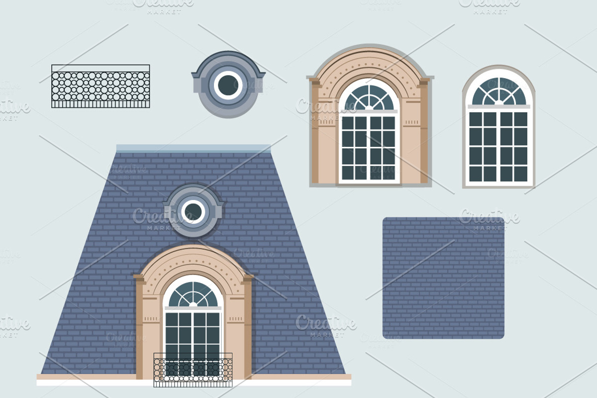 12 building facades. VECTOR, a Food Illustration by Natalka Dmitrova art (Photo 9 of 14)