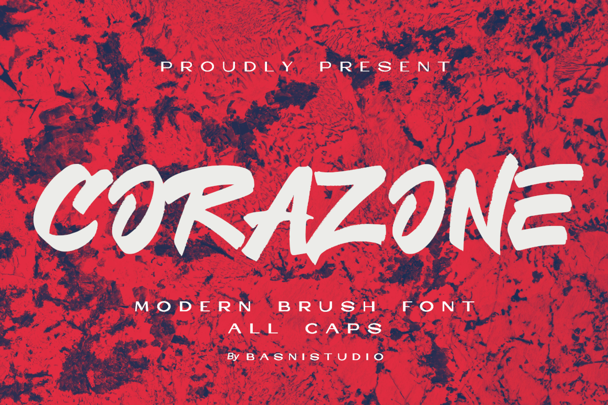 CORAZONE Modern Brush All Caps Font, a Handwritten Font by Basnistudio (Photo 1 of 7)