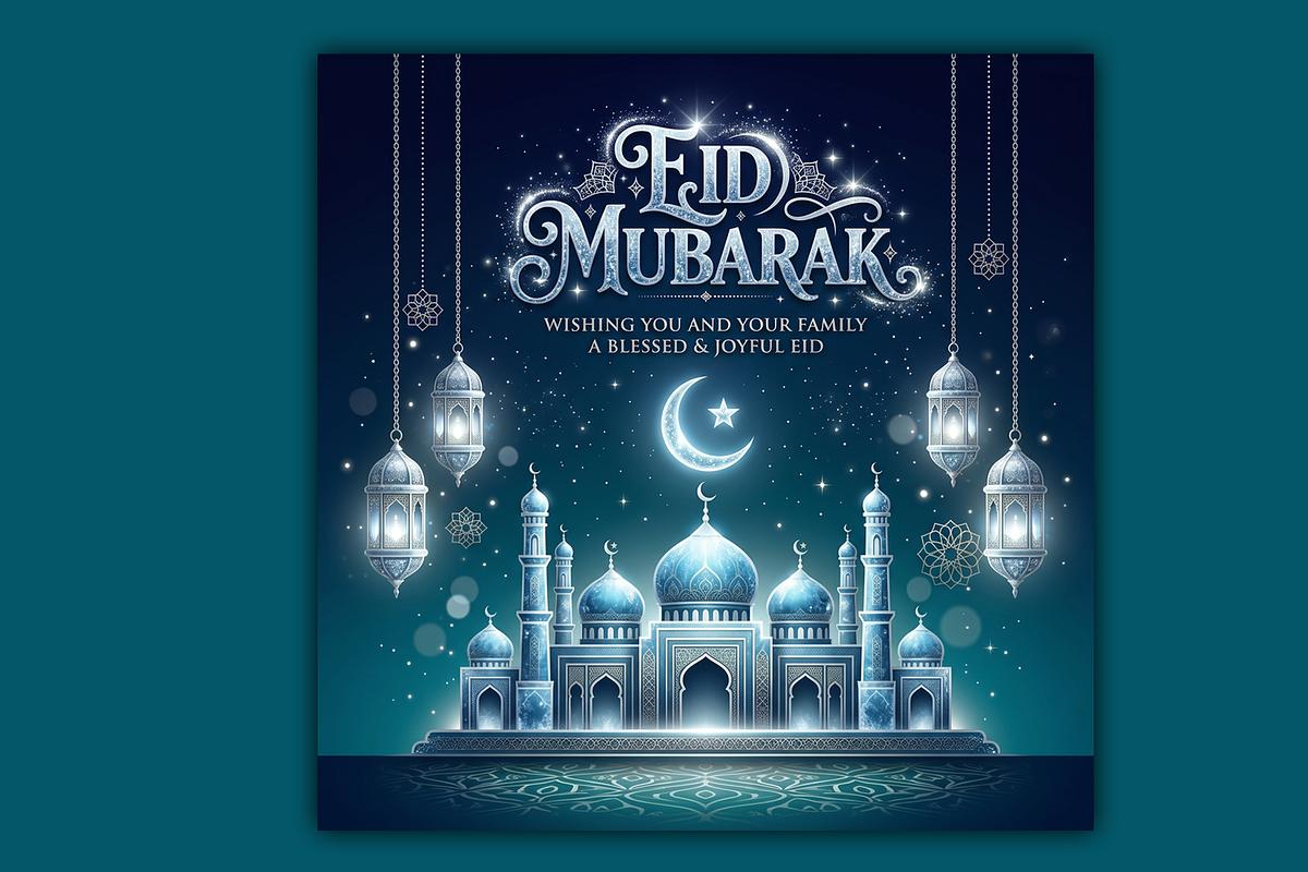 Blue Eid Mubarak Greeting, a Holiday Photo by microtasker (Photo 1 of 2)