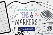 Procreate Fineliners, Pen & Markers, a Brush Add-On by AngelfishCreative (Thumbnail 1 of 8)