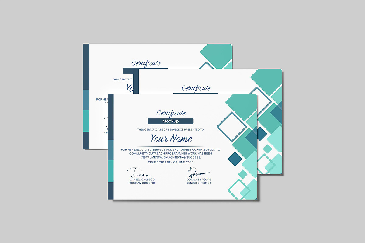 A4 Certificate Mockup, an Advertising Mockup by Graphiculon (Photo 3 of 11)
