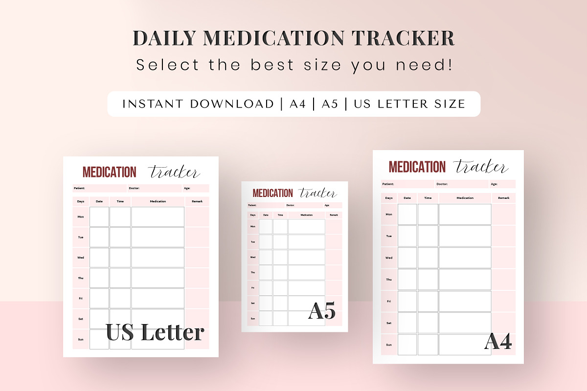 Printable Daily Medication Tracker, a Stationery Template by Snapybiz (Photo 10 of 10)