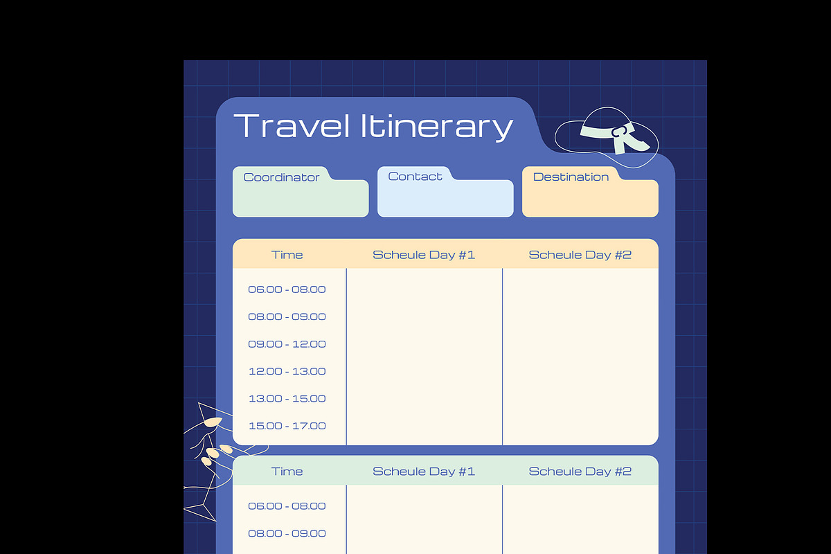 Travel Itinerary Planner Template, a Stationery Template by Neermana (Photo 3 of 4)