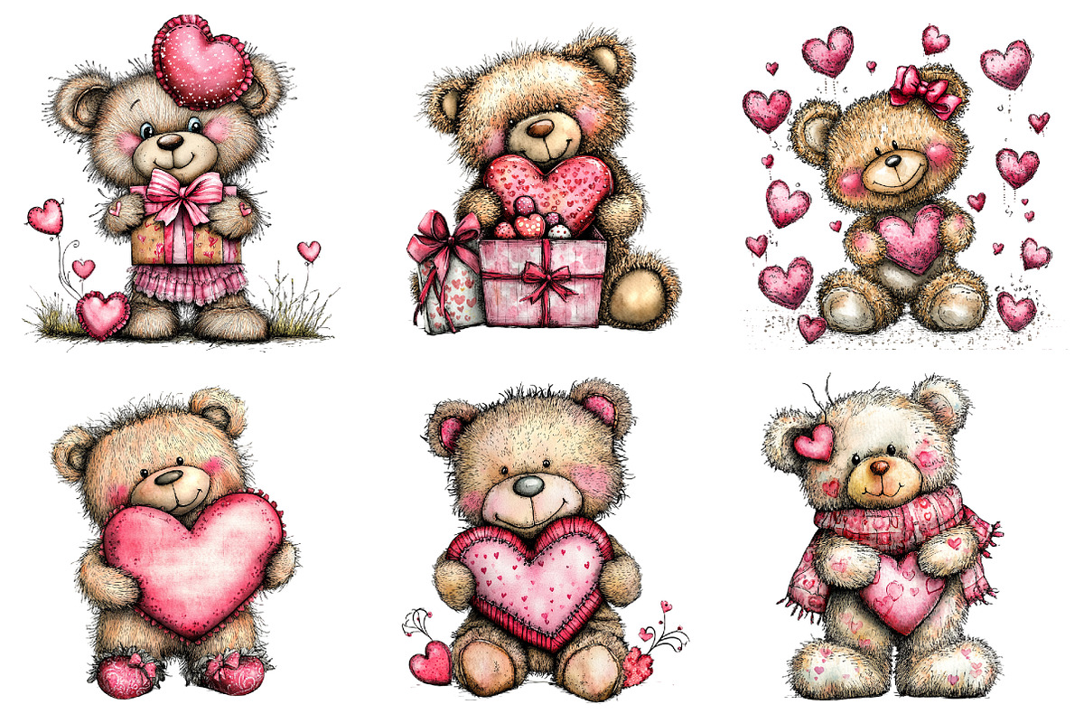 Whimsical Valentine's Teddy Bear, an Illustration by Design Market (Photo 4 of 5)