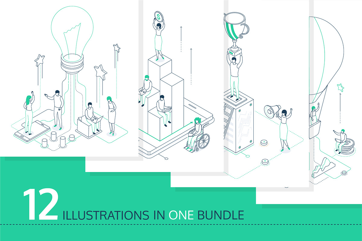 Business Isometric Illustrations, an iPhone Mockup by Boyko Pictures (Photo 2 of 14)