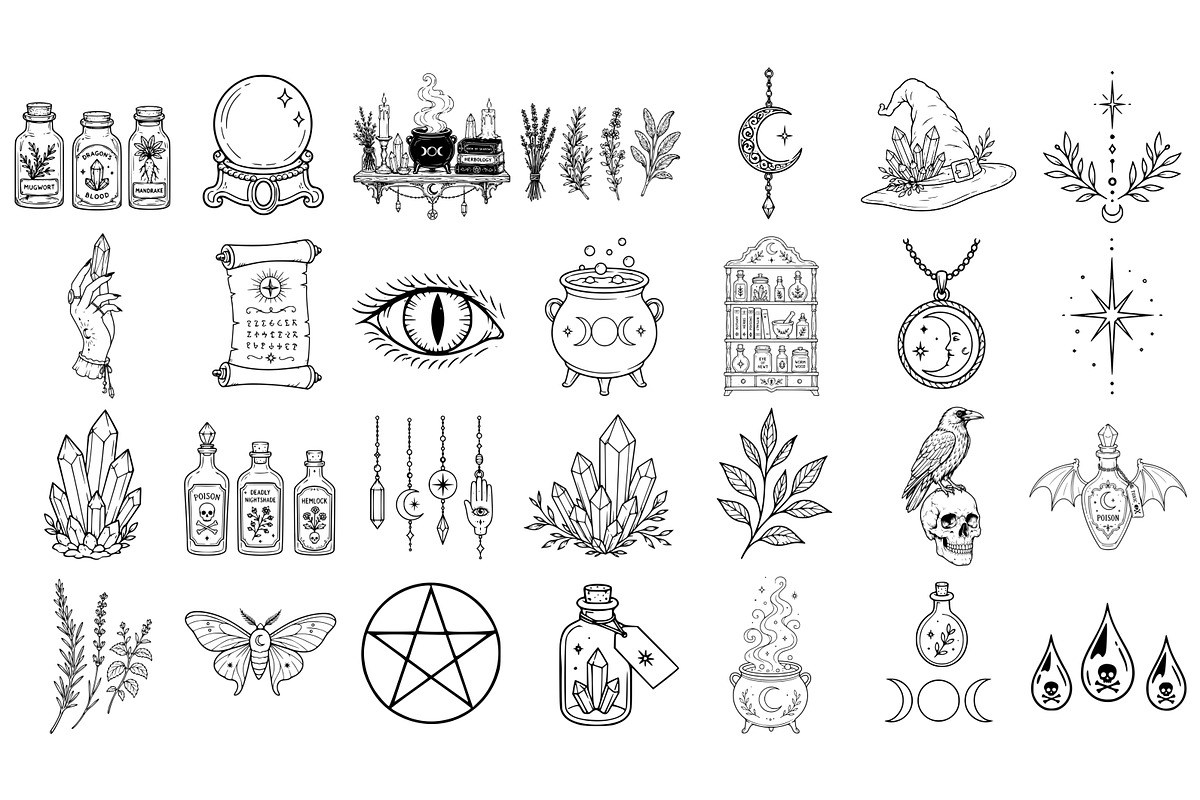 Witchy Halloween SVG Graphics, a Seasonal Illustration by DENIDigitalArtSudio (Photo 5 of 6)