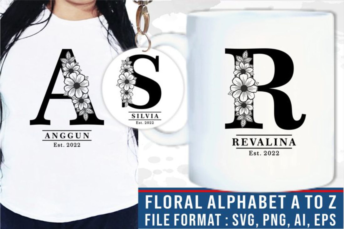 Floral Alphabet Letter SVG Bundle, a Graphic by D2PUTRI (Photo 15 of 15)