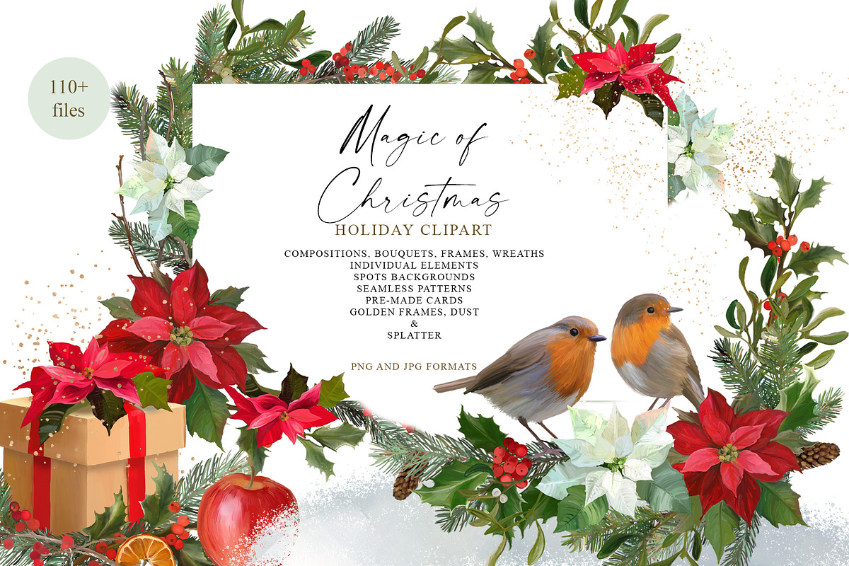 Magic of Christmas holiday clipart, a Seasonal Illustration by Vasmila (Photo 1 of 16)