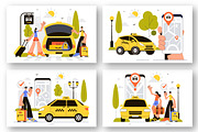 9 Taxi Travel Service Illustration, a Transportation Illustration by denayunebgt (Thumbnail 3 of 3)