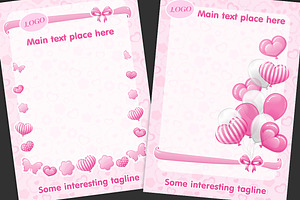 SET / 5 / Child pink templates 