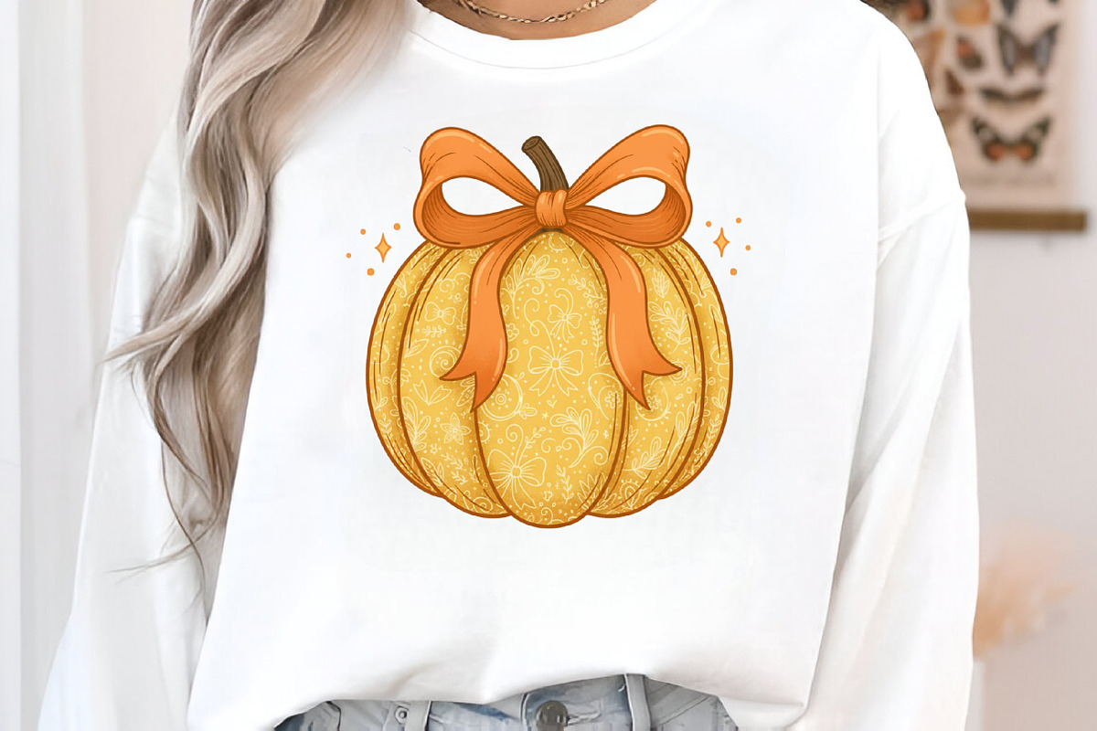 Coquette Pumpkin Grandmillennial PNG, an Illustration by Craft Nest (Photo 2 of 6)