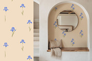 Vintage Blue Irises patterns, a Pattern Graphic by Carpet Tapete Pretzel (Thumbnail 9 of 16)