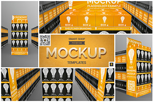 Aisle with Gondola Branding Mockup