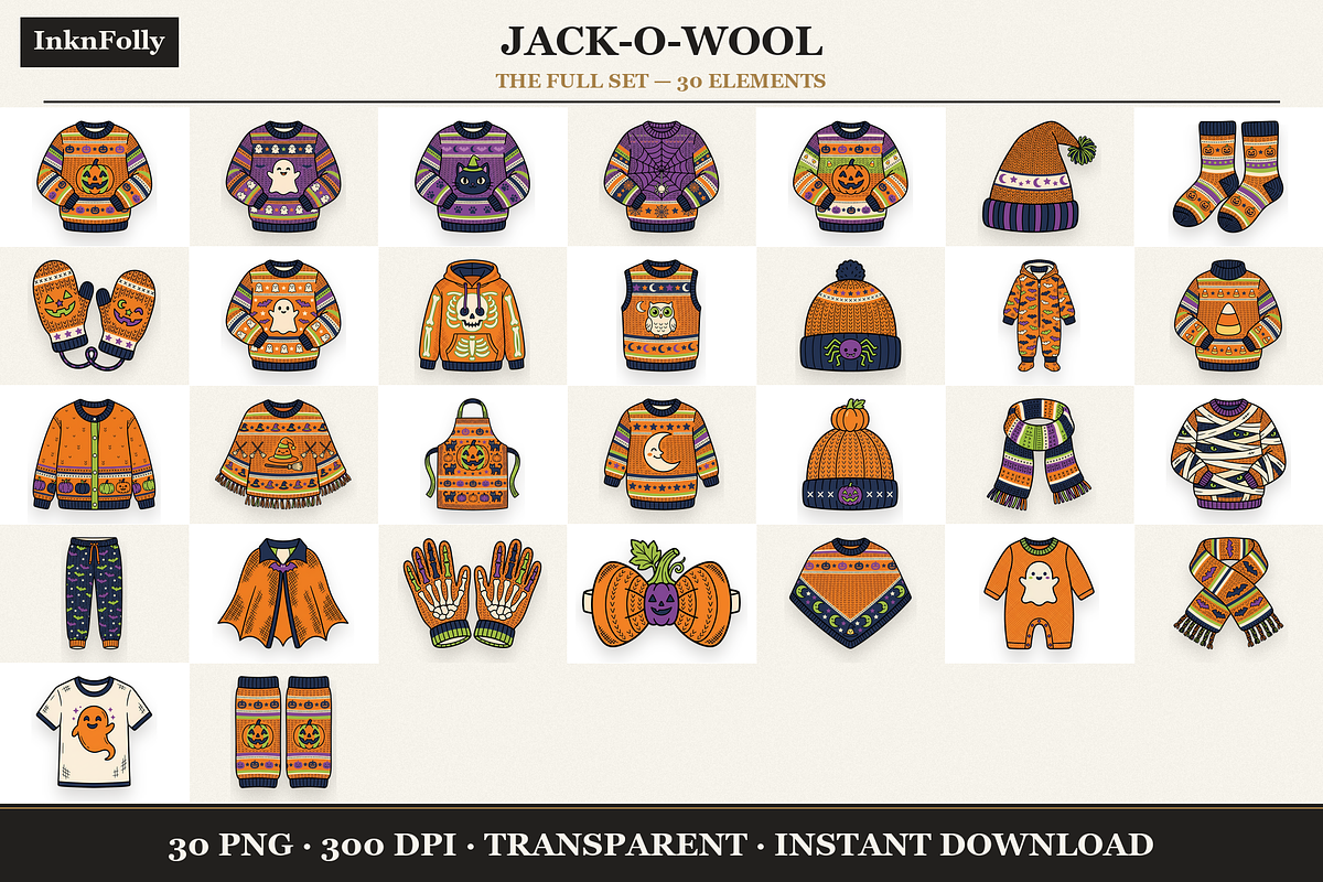 Halloween Clothing Clipart PNG, an Object Graphic by Inknfolly (Photo 2 of 5)