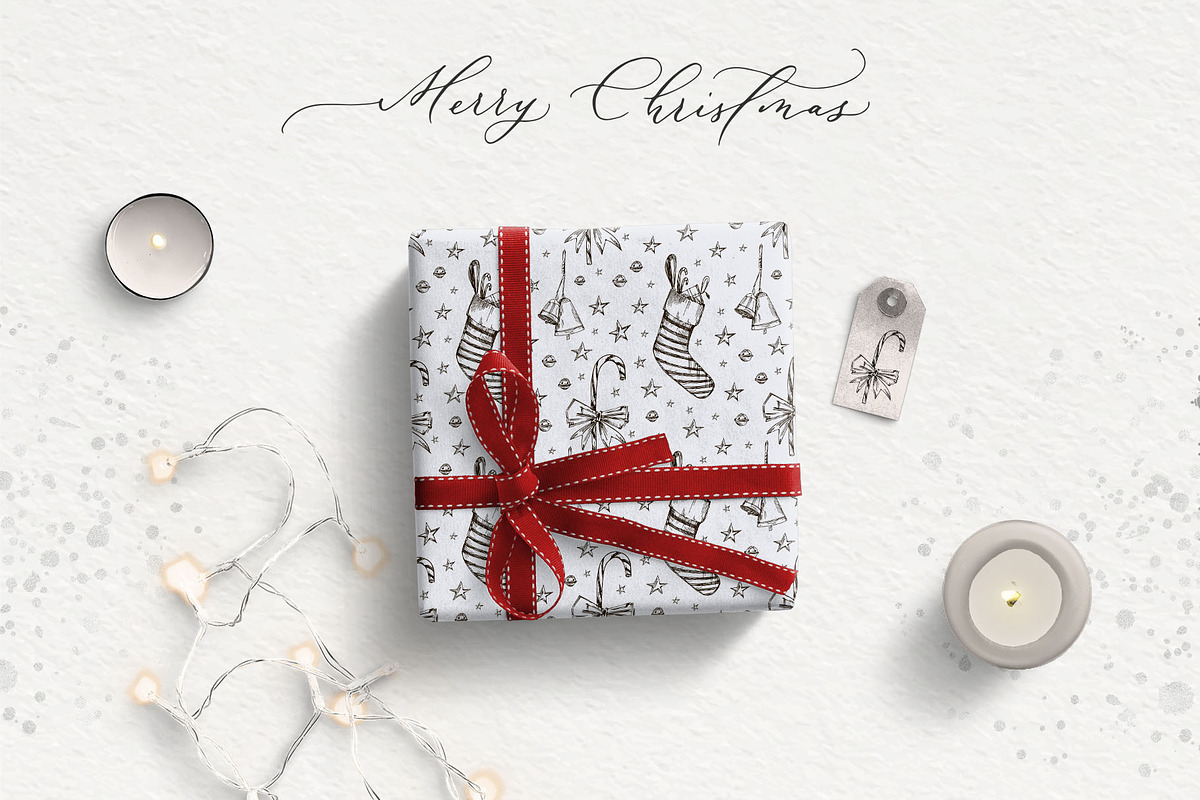 Christmas vintage line illustrations, a Decorative Illustration by Summer Nightingale Art (Photo 4 of 7)