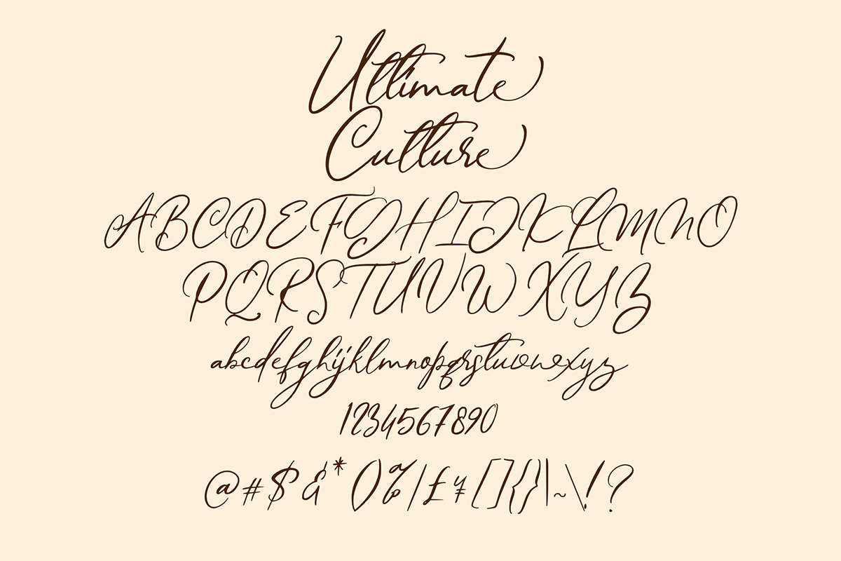Ultimate Culture, a Script Font by Artic Type (Photo 5 of 9)