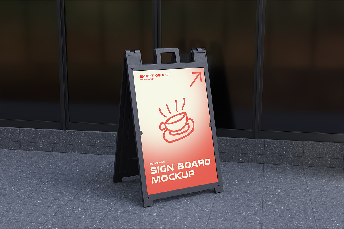 Signboard Mockup, an Advertising Mockup by Farabion Studio (Photo 2 of 4)